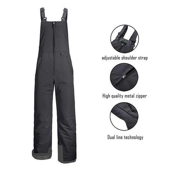 Snowsuit Women Plus Size Waterproof Adjustable Straps Ski Snow Bibs Pants Insulated Wind Proof Overalls Snowboarding Winter Zip up One Piece Snow Outfits with Pockets