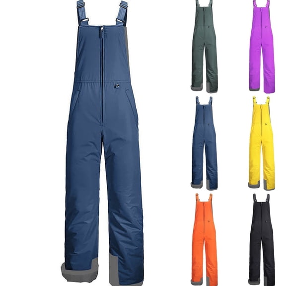 Snowsuit Women Plus Size Waterproof Adjustable Straps Ski Snow Bibs Pants Insulated Wind Proof Overalls Snowboarding Winter Zip up One Piece Snow Outfits with Pockets