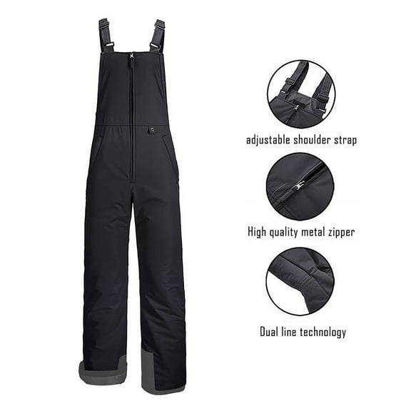 Snowsuit Women Plus Size Waterproof Adjustable Straps Ski Snow Bibs Pants Insulated Wind Proof Overalls Snowboarding Winter Zip up One Piece Snow Outfits with Pockets