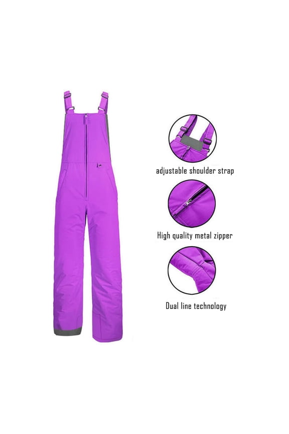 Snowsuit Women Plus Size Waterproof Adjustable Straps Ski Snow Bibs Pants Insulated Wind Proof Overalls Snowboarding Winter Zip up One Piece Snow Outfits with Pockets