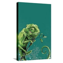 Snowtap - Chameleon Photobomb Canvas Wall Poster, 14.725" x 22.375"