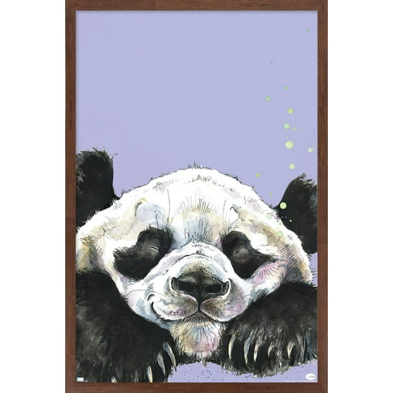 Snowtap - Panda Photobomb Wall Poster, 14.725" x 22.375" Framed