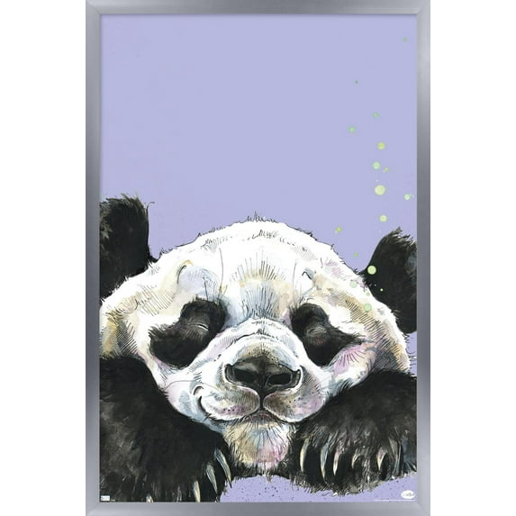 Snowtap - Panda Photobomb Wall Poster, 14.725" x 22.375" Framed