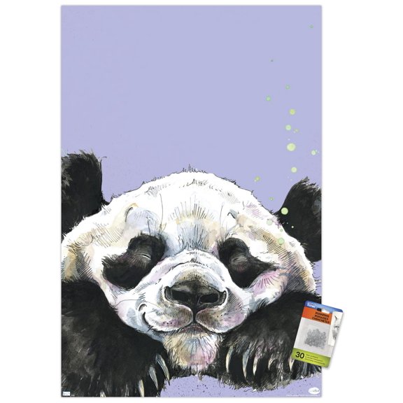 Snowtap - Panda Photobomb Wall Poster with Pushpins, 22.375" x 34"