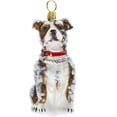 thumbnail image 1 of Snowy American Staffordshire Polish Glass Christmas Dog Ornament, 1 of 2