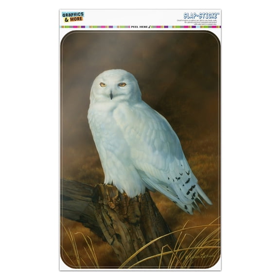 Snowy Arctic Owl on Tree Stump Home Business Office Sign
