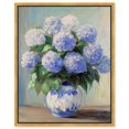 thumbnail image 1 of Snowy Azure Petals Canvas Elegant Florals by Art Remedy, Gold Frame, 16" x 20", 1 of 7