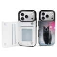 thumbnail image 1 of Snowy Black Cat Glow Leather Wallet Case for iPhone 14 Plus Wallet Case Card Holder Flip, 1 of 8