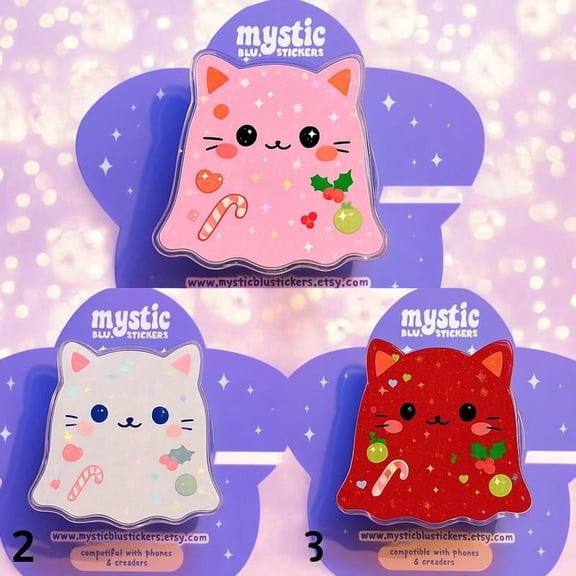 Snowy Cat MagSafe Grip Winter Sparkle Edition