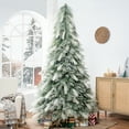 thumbnail image 1 of Snowy Christmas Tree with Pampas Tips-Color:Snow Flocked,Size:6.5ft, 1 of 10