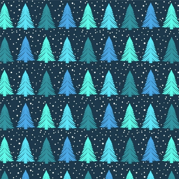 Snowy Christmas Trees Pattern Premium Roll Gift Wrap Wrapping Paper