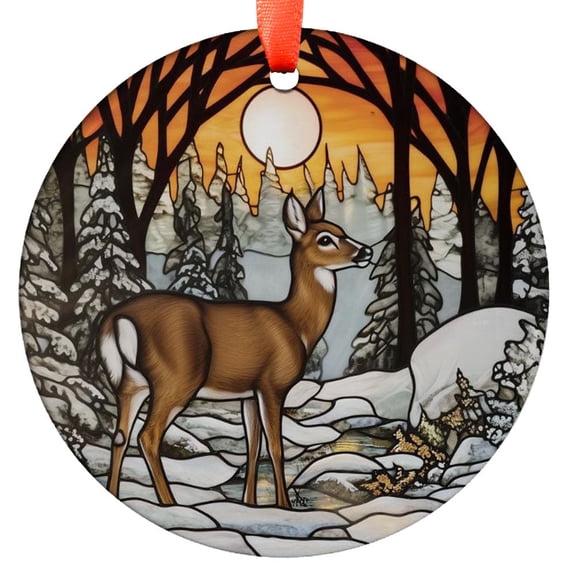 Snowy Doe: -Style Christmas Ornament - Made With Real Glass, Holiday Keepsake, Xmas Tree Hanging Decoration, Seasonal Gift Idea, Collectible Ornament 2025 Christmas Tree Decoration