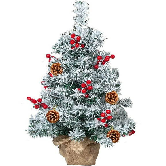 Snowy Flocking Glowing Christmas Tree with LED Lights | 2 Lighting Modes Flashing & Steady | Battery Powered Home Decor | 20.47 Inch Festive Tabletop Decoration