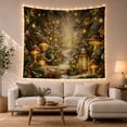 thumbnail image 1 of Snowy Forest Path Among Mushrooms and Golden Lanterns, Cozy Fantasy for Nature Lovers, Winter Woodland Decor, Christmas Gift, Tapestry Wall Hanging for Bedroom and Living Room, 1 of 6