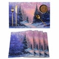 thumbnail image 1 of Snowy Forests Placemats Set of 1, Dreamy Winter Snowfields Snowflakes Non-Slip Place Mats Washable Table Mats for Kitchen Dining Table Decorations Indoor/Outdoor, 1 of 9