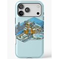 Snowy Isometric City and Ferris Wheel Tough Phone Case, Polycarbonate ...