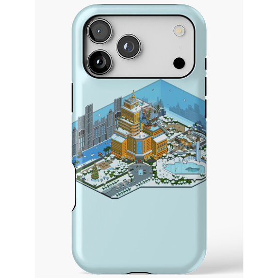 Snowy Isometric City and Ferris Wheel Tough Phone Case, Polycarbonate ...