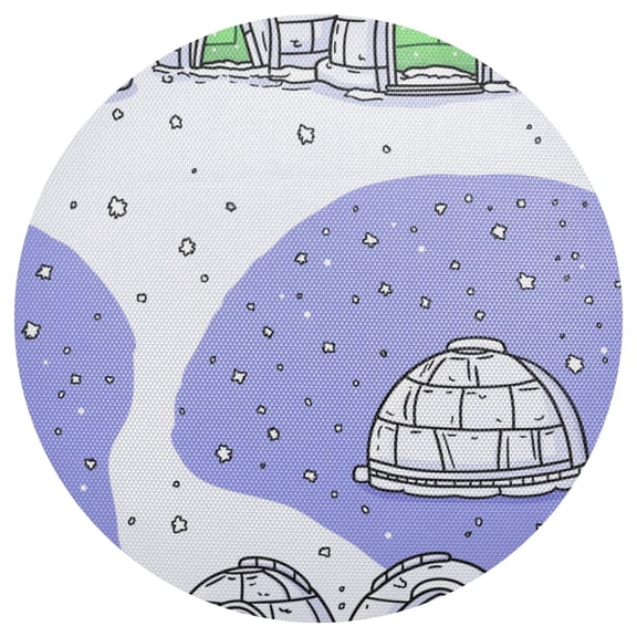 Snowy Landscape 15.4in Diameter PVC Plate Mat, Heat-Resistant and Cuttable, Kitchen Decor