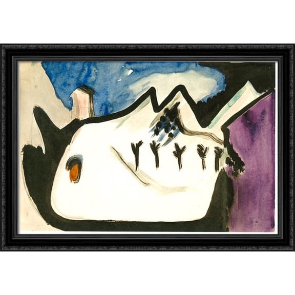 Snowy Landscape 40x28 Large Black Ornate Wood Framed Canvas Art by Ernst Ludwig Kirchner