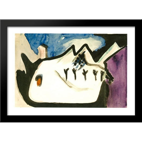 Snowy Landscape 40x28 Large Black Wood Framed Print Art by Ernst Ludwig Kirchner