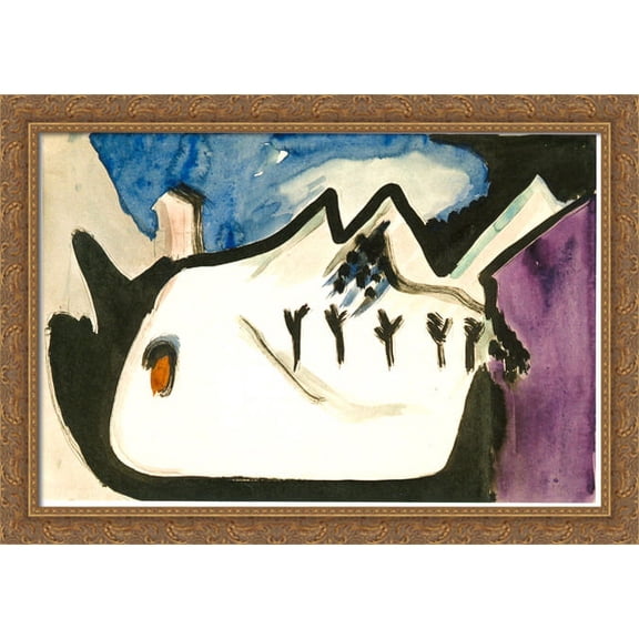 Snowy Landscape 40x28 Large Gold Ornate Wood Framed Canvas Art by Ernst Ludwig Kirchner
