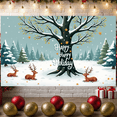 thumbnail image 1 of Snowy Landscape Happy Holiday Winter Wonderland Reindeer Christmas Banner for Holiday Decoration Festive Party Winter Celebration, 1 of 9