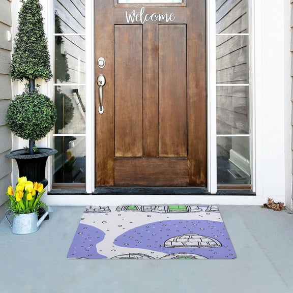Snowy Landscape Versatile Absorbent Door Mat, Non-Slip, Easy to Clean 32''x20''
