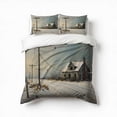 thumbnail image 1 of Snowy Lane Country House Bedding Set 3 Pcs Soft Microfiber Quilt Cover For Bedroom Decor, Comforter Cover With 2 Pillowcase, 1 of 5