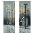 thumbnail image 1 of Snowy Lane Country House Sheer Voile Curtain Window Tulle Curtains For Living Room Bedroom Modern Curtain, 1 of 5