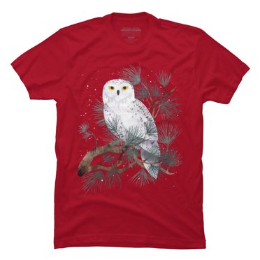 Snowy Mens Cardinal Red Graphic Tee - Design By Humans  L