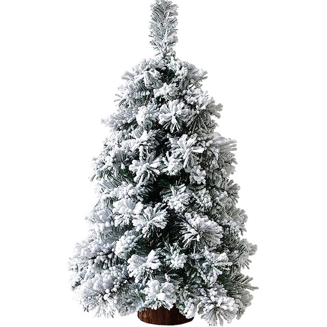 Snowy Mini Christmas Tree, Snow Flocked Artificial Pine Tree, Flocked