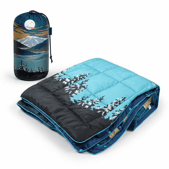Snowy Mountain 650 Fill Power Down Camping Throw Blanket Lightweight Packable Outdoor Gear