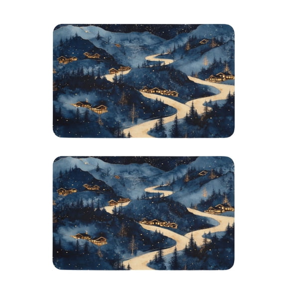 Snowy Mountain Village 2 Pack 4x2.5 Inch Magnetic Stickers Thick and Strong for Fridge Dishwasher Teaching