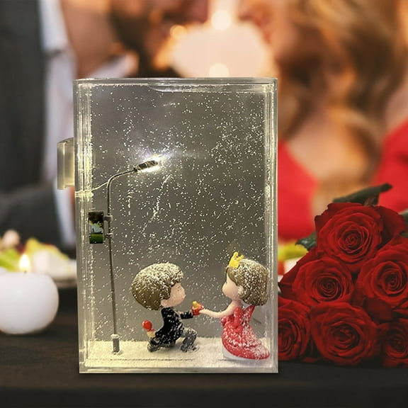 Snowy Night Flowing Night Light Large Size With Doll Snow Scenery Small Street Light Handmades DIY Material Package Gift To Girlfriend And Friend 30ml