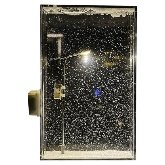 Snowy Night Street Lamp Christmas Snow Scene Light DIY Set, Chritmas Winter Theme Flowing Snowy Night Light Tabletop Ornament