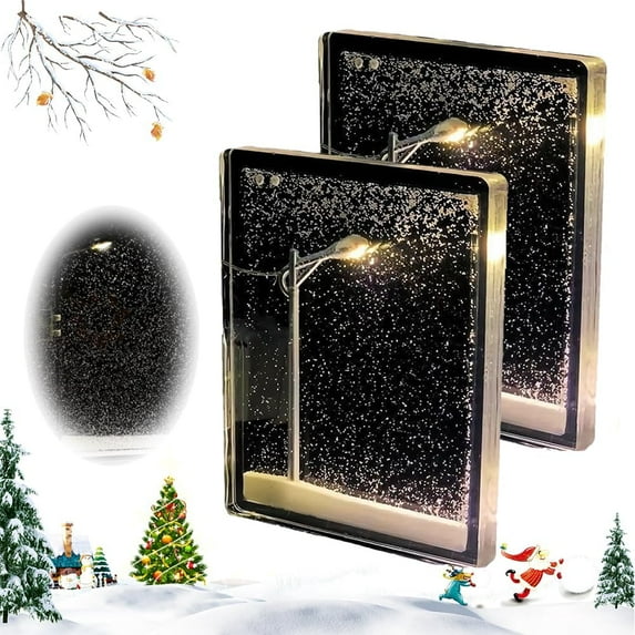 Snowy Night Street Lamp DIY Materials Street Flowing Lamp Snow Night Light DIY Christmas Lights Christmas Desktop Decor for Birthday and Christmas Decor for Girlfriends and Besties