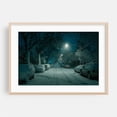 thumbnail image 1 of Snowy Night, West Philly - Philadelphia Pennsylvania Photography Snow Winter Night Sky City Street Photography Moody Nightlife Oak Framed Wall Art Print 12 x 18 inches, 1 of 6
