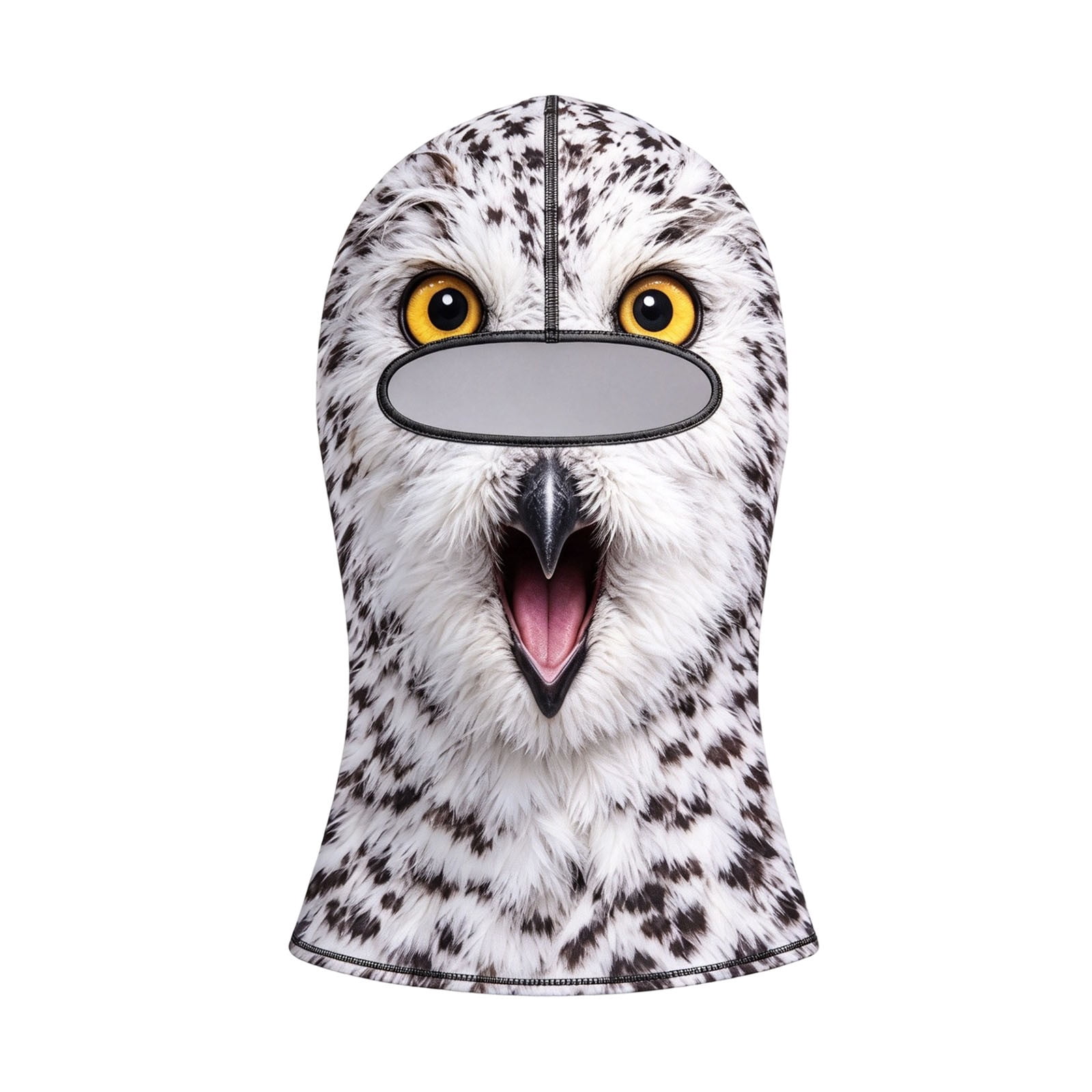 Snowy Owl Balaclava Ski Mask, White Bird Full Face Hood with Yellow ...