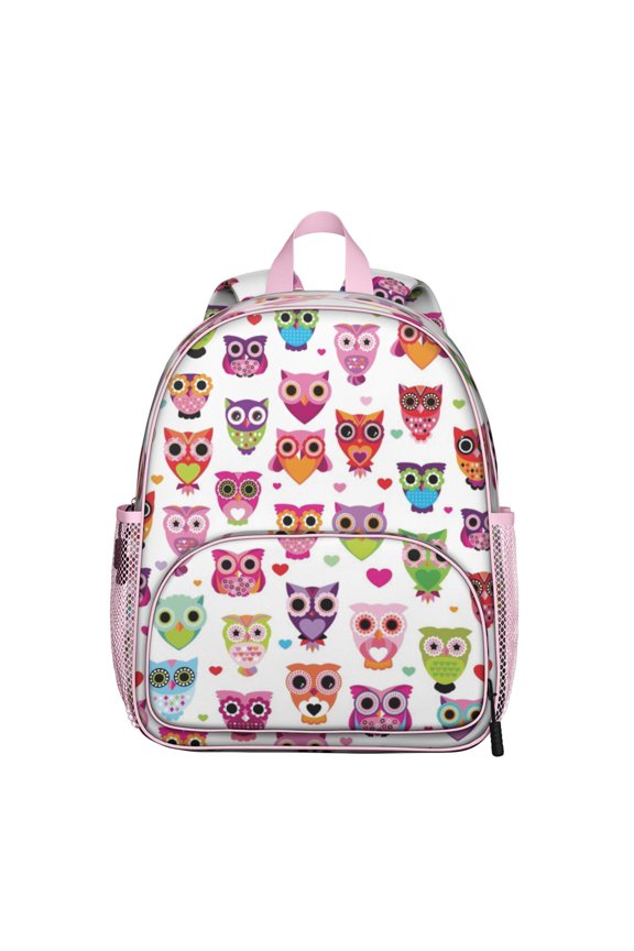 Snowy Owl Big Eyes Student Backpack – Cartoon Owl Print With Cute Night Pattern And Artistic Design