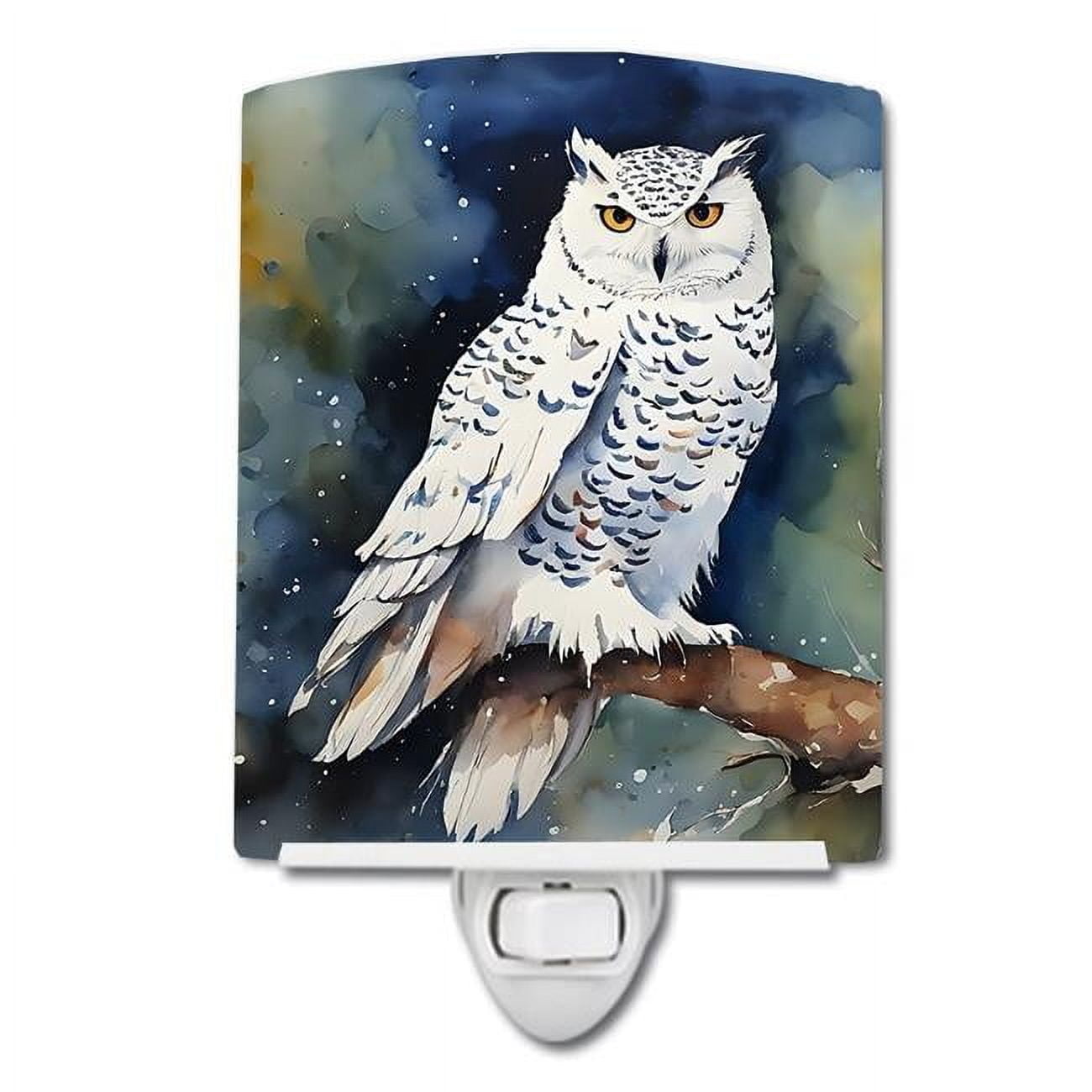 Snowy Owl Ceramic Night Light 4 in x 6 in