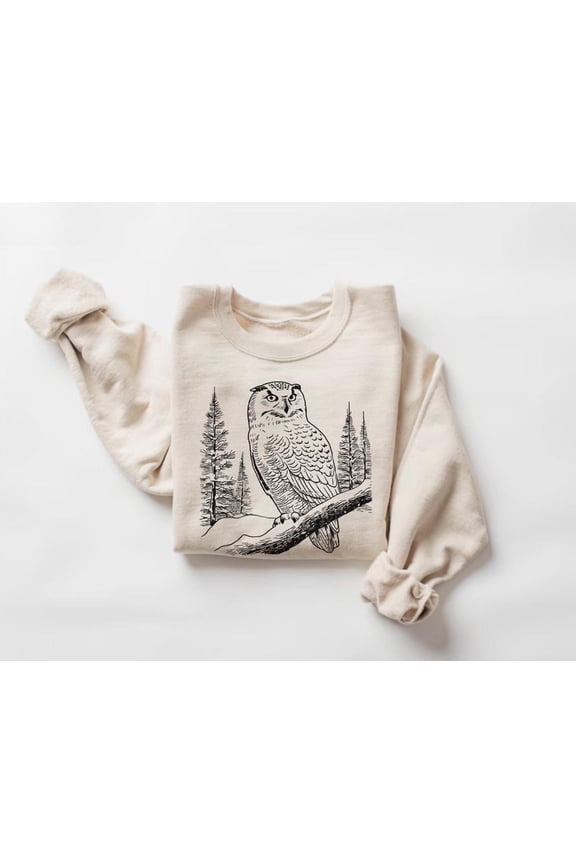 Snowy Owl Crewneck Sweater, Bird Sweatshirt, Bird Watching Apparel, Winter Animal Pullover, Wildlife Graphic528 Sweatshirt All Size S-5XL