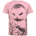 thumbnail image 1 of Snowy Owl Ghost All Over Pink Adult T-Shirt - Small, 1 of 1