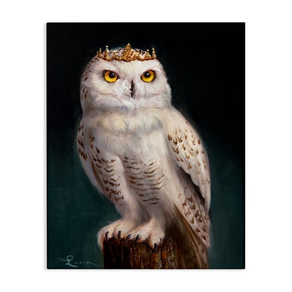 Snowy Owl King Canvas Wall Art, design by Lucia Heffernan