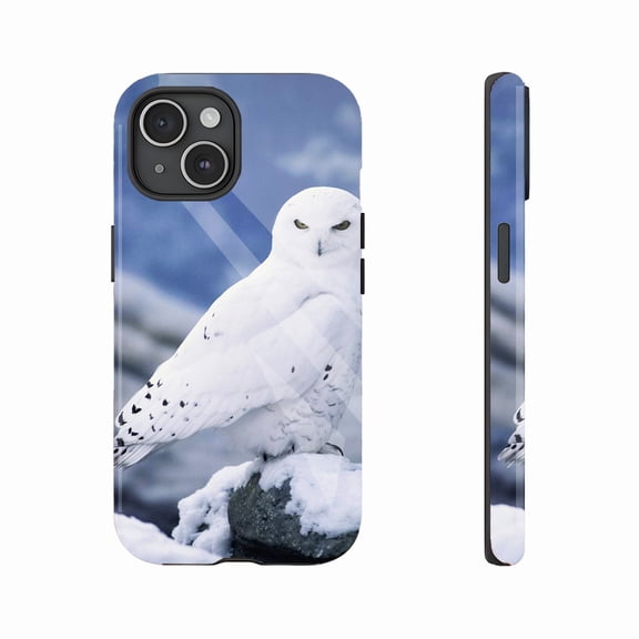 Snowy Owl Phone Case for Nature Enthusiasts Compatible with iPhone 11/12/13/14/15/16 (Pro Max/Plus) - Durable Protection & Striking Winter Wildlife Art