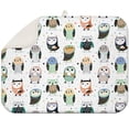 thumbnail image 1 of Snowy Owl Watercolor Drying Mat - Cute Baby Owl Pattern Dish Drying Pad, Machine Washable & Space-Saving, 1 of 5