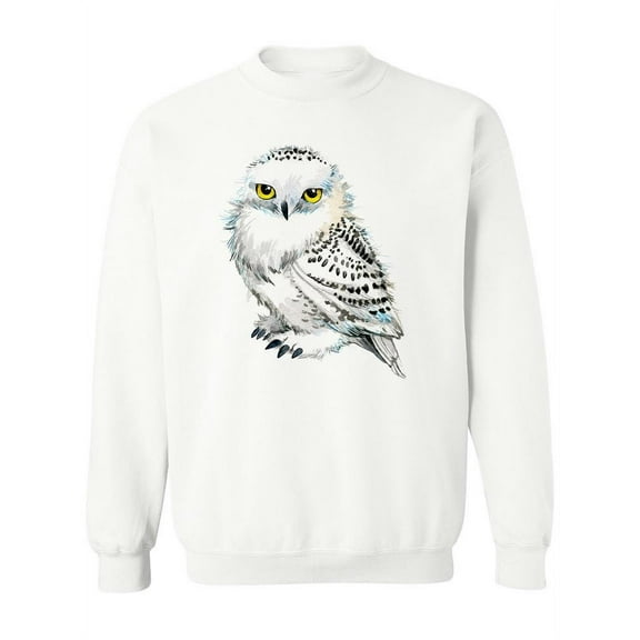 Snowy Owl Watercolor Sweatshirt Women -Image by Shutterstock, Female Medium