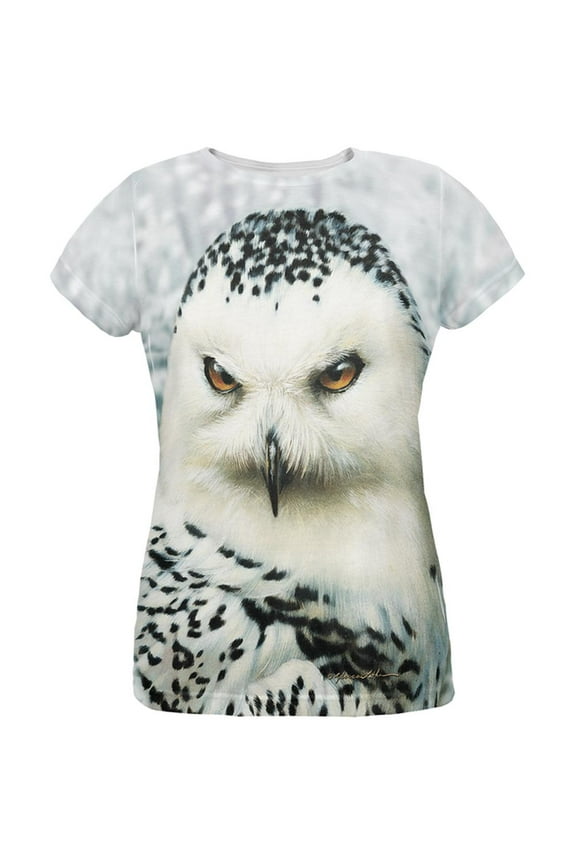 Snowy Owl of Winter All Over Womens T-Shirt - X-Large