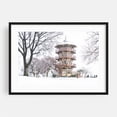 thumbnail image 1 of Snowy Patterson Park Pagoda - Baltimore Maryland Photography Black Framed Wall Art Print 12 x 18 inches, 1 of 4