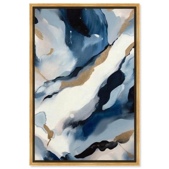 Snowy Peak Canvas Timeless Abstract Wall Art by Art Remedy, Gold Frame, 24" x 36"