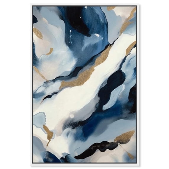 Snowy Peak Canvas Timeless Abstract Wall Art by Art Remedy, White Frame, 36" x 54"